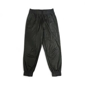 Calia by Carrie Underwood Black Faux Leather Elastic waist Jogger Pants Size M